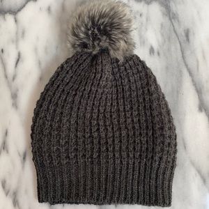 Grey beanie with Pom Pom
